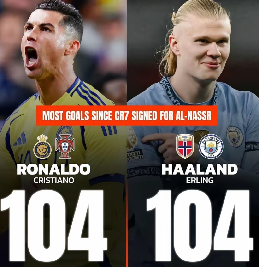 114场碾压236场!哈兰德104球超越C罗,英超迎来效率王者时代