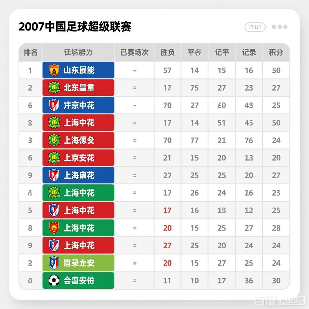 伪装的狂欢：2007中超积分榜背后的中国足球生态